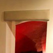Bumper pelmet for low door frame to avoid head knocks in a London restaurant