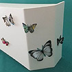 White chamfered end pelmet as previous with ‘craft butterfly stickers’