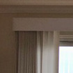 Customers large pelmet spanning the top of double doors on the Isle of Man