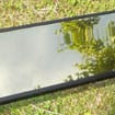 Mirrored pelmet with black matt trim and square ends