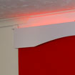 Pelmet where customer fitted their own coloured uplighter