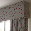 Spotted Fabric Pelmet and window set 